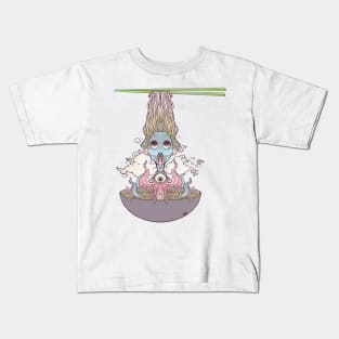 Ramen Noodle And Octopus Tentacle Anime Girl Kids T-Shirt